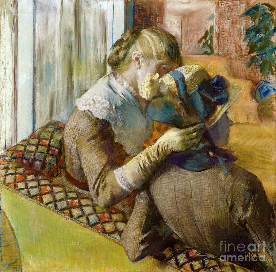 At The Milliners, Chez Le Modiste, 1881 Pastel By Degas Painting by Edgar Degas