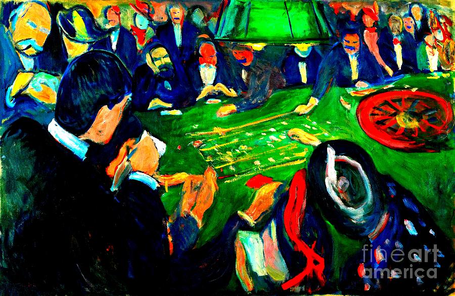 At The Roulette Table in Monte Carlo Painting by Peter Ogden