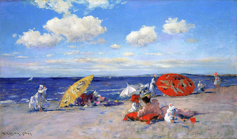 William Merritt Chase Painting - At the Seaside - Digital Remastered Edition by William Merritt Chase