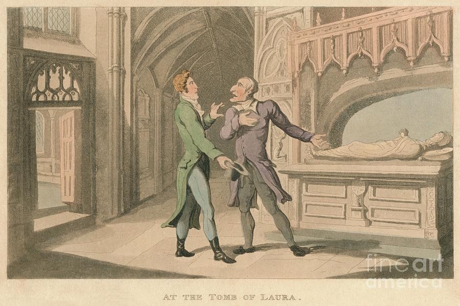 At The Tomb Of Laura Drawing by Print Collector