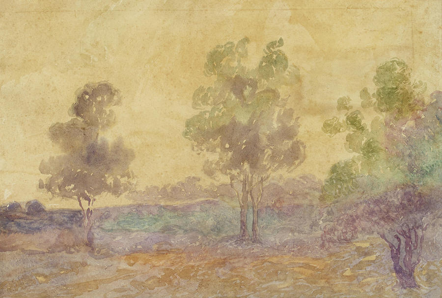 Watercolor Painting - Atardecer by Martin Malharro Watercolor Painting - Atardecer by Martin Malharro
