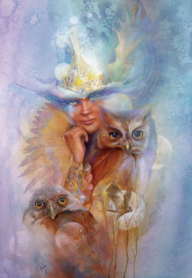 Athena And The Owls Painting by Denton Lund - Fine Art America