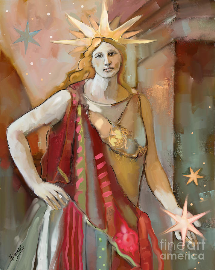 Athena Painting by Carrie Joy Byrnes