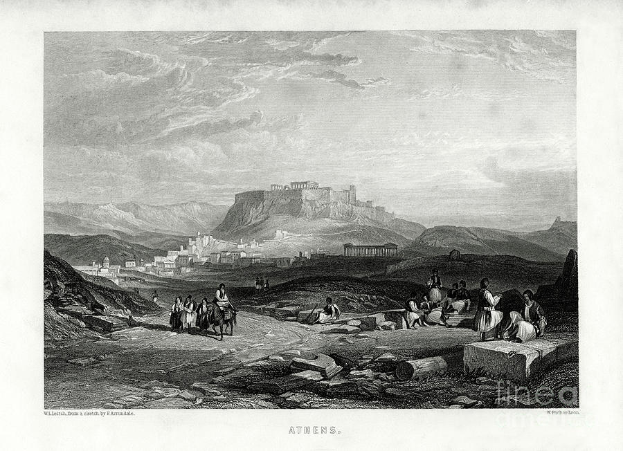 Athens, Greece, 1887. Artist W Drawing by Print Collector Athens, Greece, 1887. Artist W Drawing by Print Collector