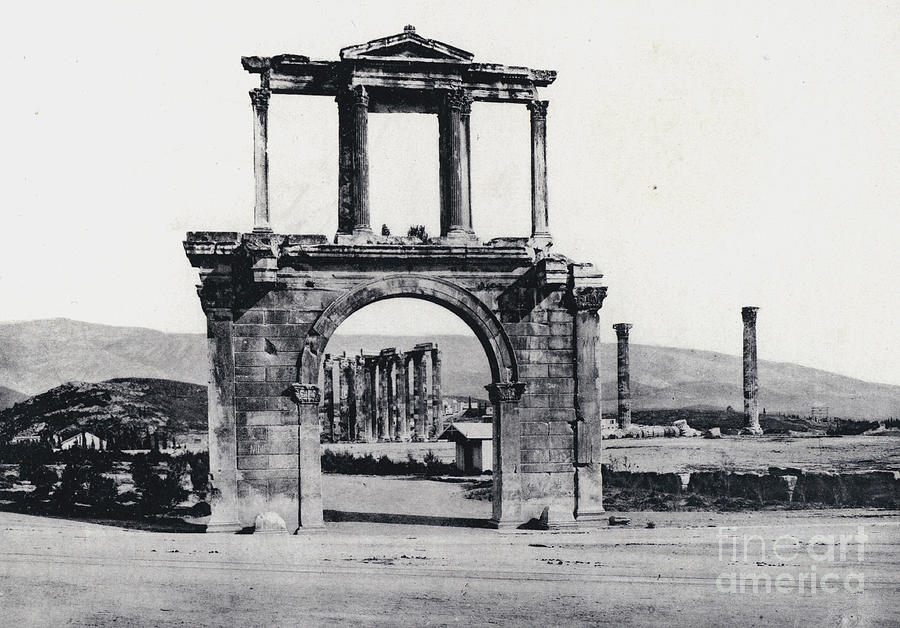 Greek Photograph - Athens: The Arch Of Hadrian by Greek Photographer