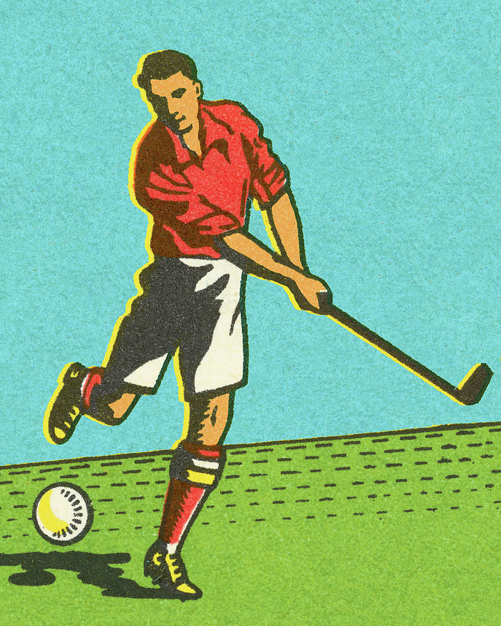 Golf Drawing - Athlete Hitting a Ball by CSA Images