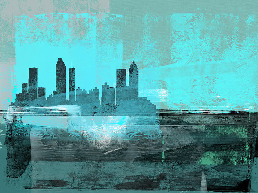 Atlanta Mixed Media - Atlanta Abstract Skyline II by Naxart Studio