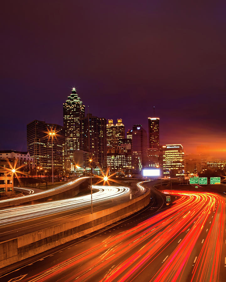 Atlanta After Dark Photograph by By Michael A. Pancier
