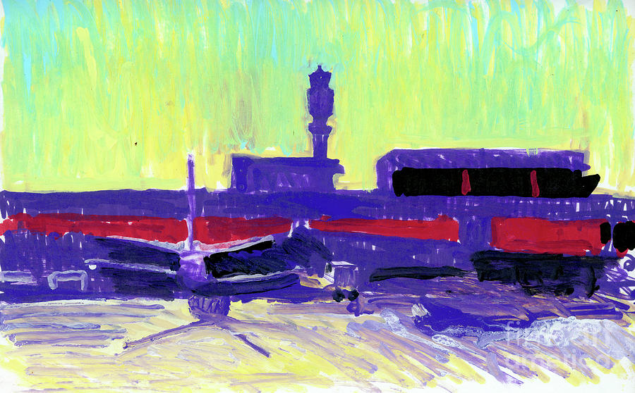 Atlanta Airport at Sunrise Painting by Candace Lovely