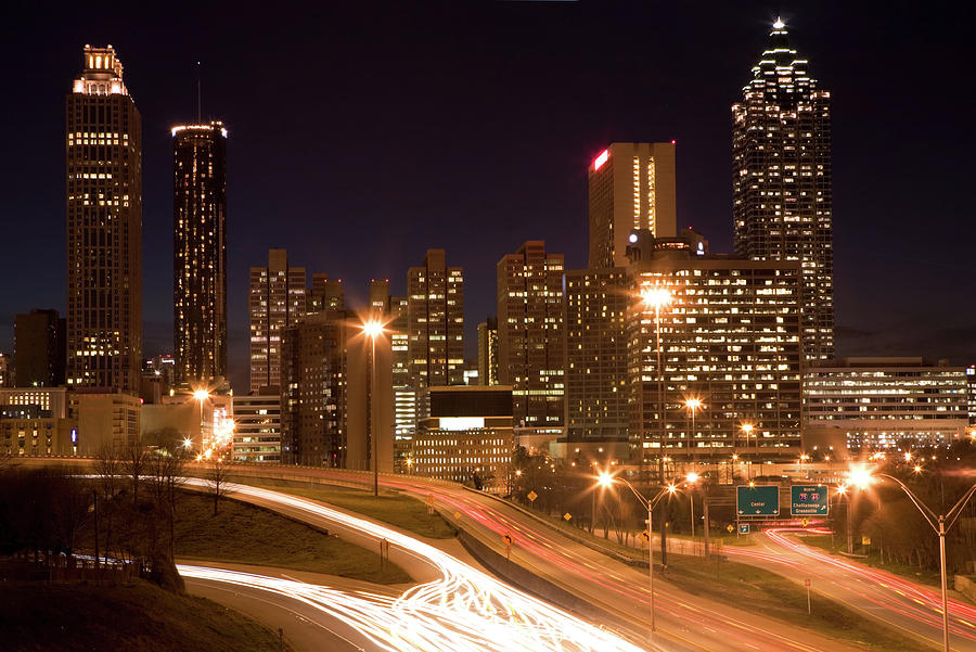 Atlanta At Night Photograph by Visualfield