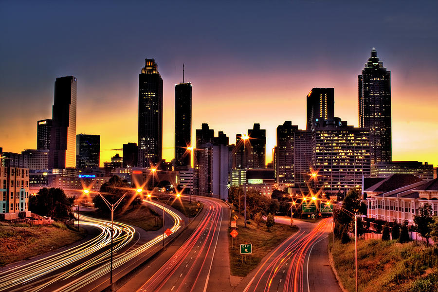 Atlanta Colorful Skyline Photograph by Ryan Murphy