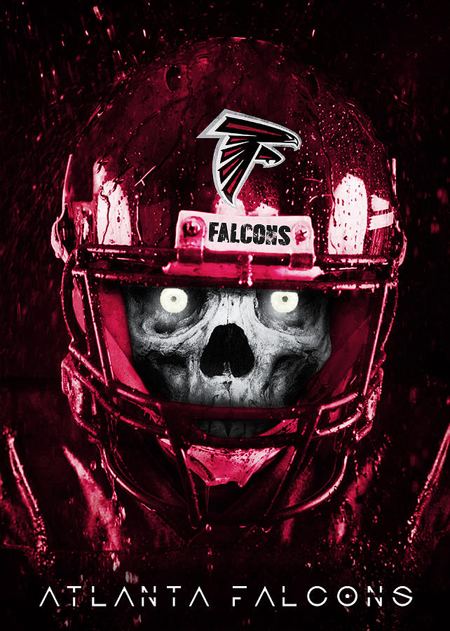 Atlanta Falcons Skull Art Digital Art By William Ng