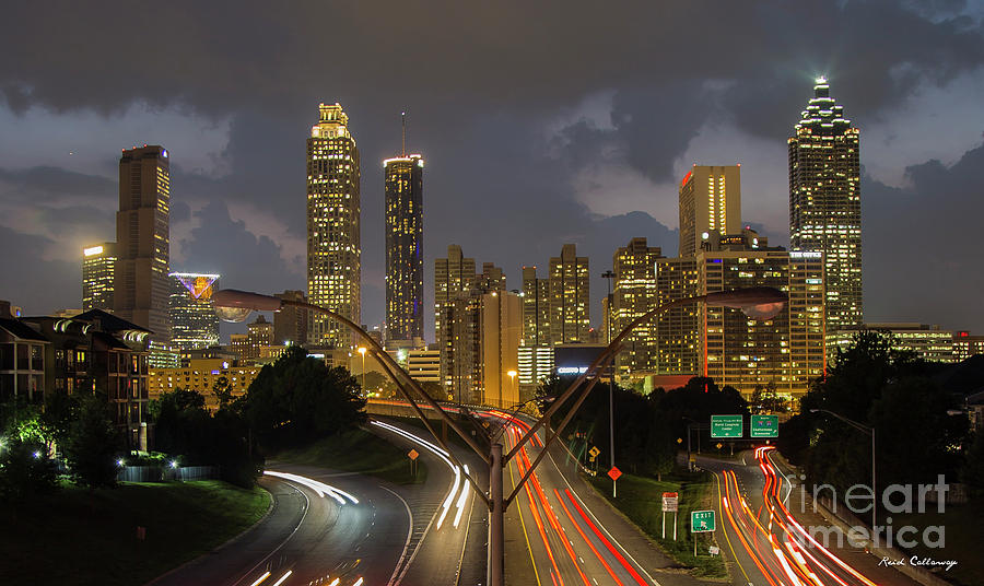 Atlanta From The Bridge Atlanta Sunset Cityscape Art Photograph by Reid Callaway