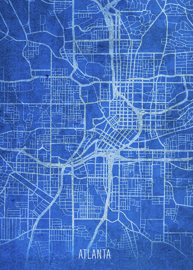 Atlanta Mixed Media - Atlanta Georgia City Street Map Blueprints by Design Turnpike