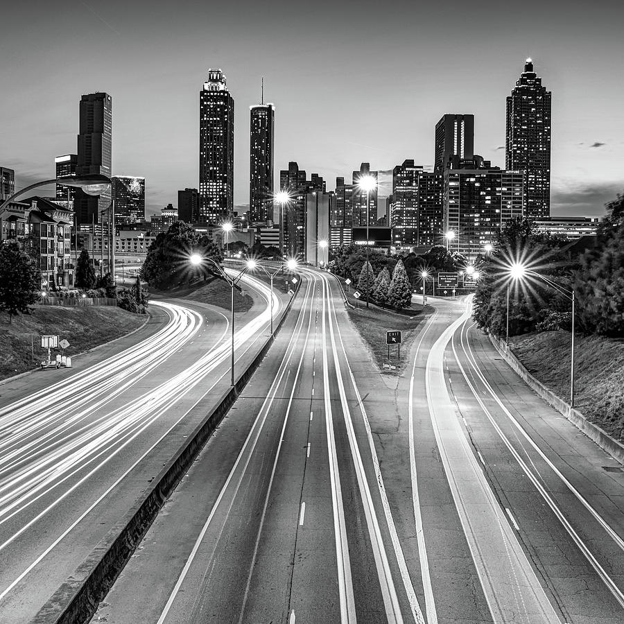 Atlanta Georgia Monochrome Skyline and Architecture Photograph by ...