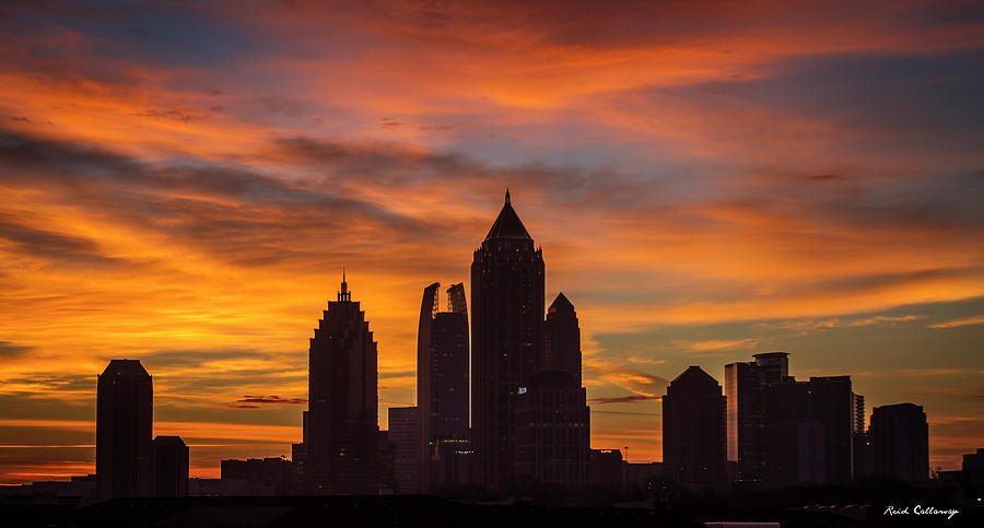 Atlanta Midtown Sunrise Silhouette Atlanta Georgia Cityscape Art Photograph by Reid Callaway