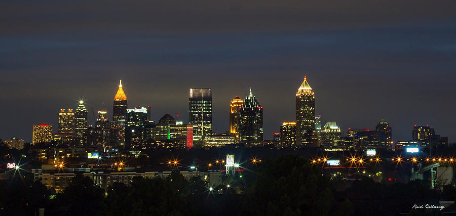 Atlanta Night Lights 2 Downtown Atlanta Georgia Art Photograph by Reid Callaway