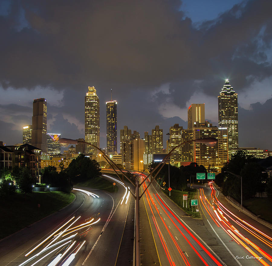 Atlanta Nite Lites 2 Atlanta Sunset Cityscape Art Photograph by Reid Callaway