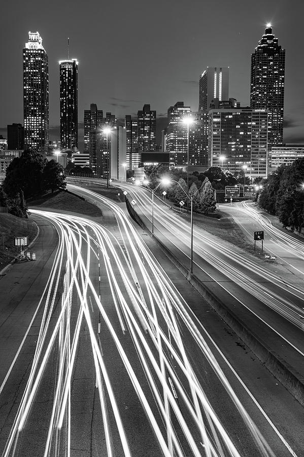 Atlanta Skyline Changing Lanes - Monochrome Edition Photograph by ...