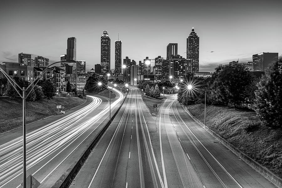 Atlanta Skyline From Jackson Street Bridge - Monochrome Edition ...