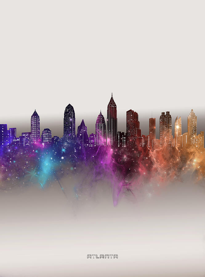 Atlanta Skyline Galaxy Digital Art