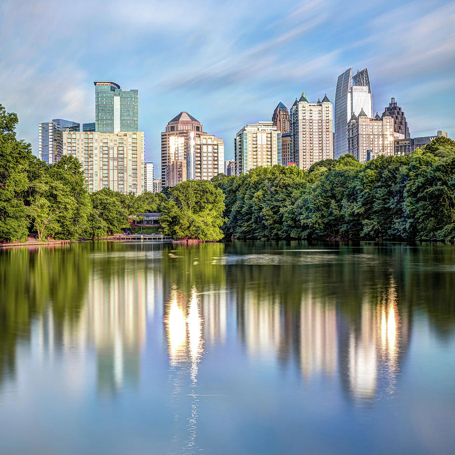 Atlanta Skyline On Lake Clara Meer - Piedmont Park View 1x1 by Gregory Ballos Atlanta Skyline On Lake Clara Meer - Piedmont Park View 1x1 by Gregory Ballos
