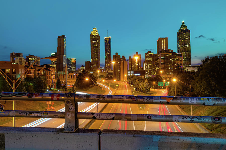 Atlanta Skyline Over Jackson Street Bridge Photograph