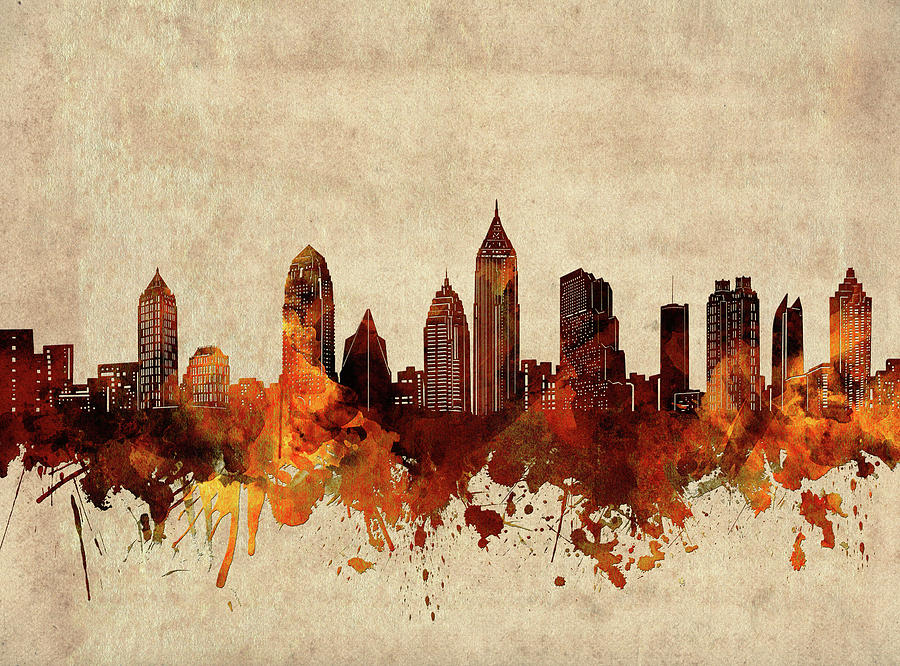 Atlanta Skyline Sepia Digital Art by Bekim M