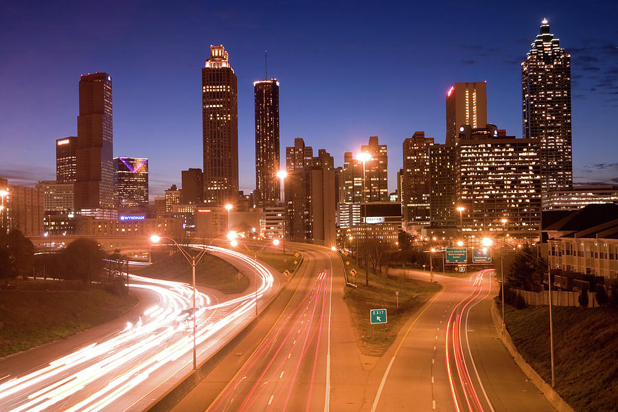 Atlanta Skyline With Freedom Parkway In Photograph by Uyen Le