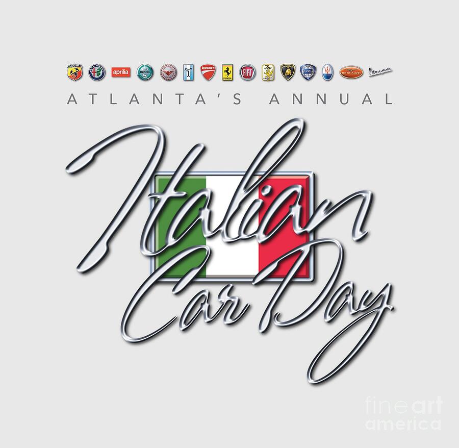 Atlantas Annual Italian Car Day Logo Digital Art by Rick Andreoli