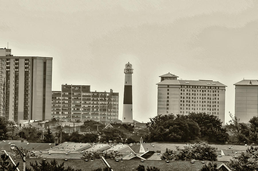 Atlantic City - Absecon Lighthouse - in Sepia Photograph by Bill Cannon