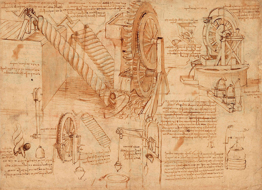 Atlantic Codex Codex Atlanticus F 26 Verso Painting By Leonardo Da Vinci