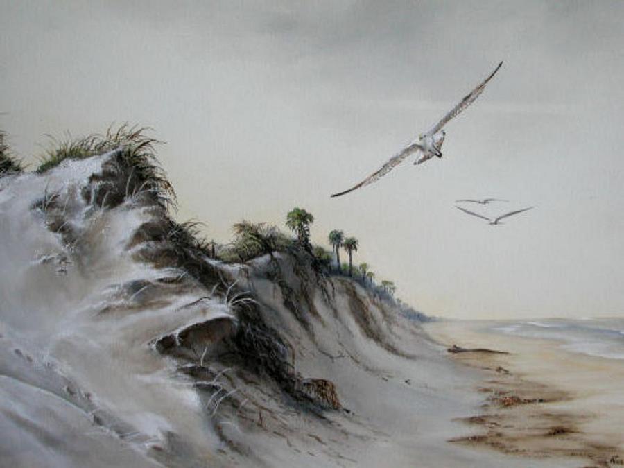 Atlantic Dunes Painting by Teresa Trotter