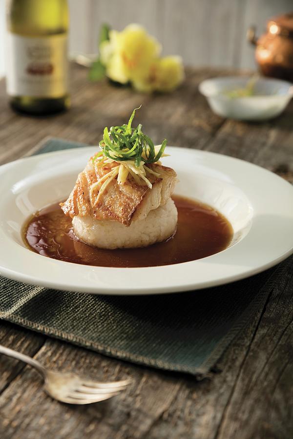 Atlantic Grouper With Sushi Rice And Soy-citrus Glaze Photograph by Cindy Haigwood