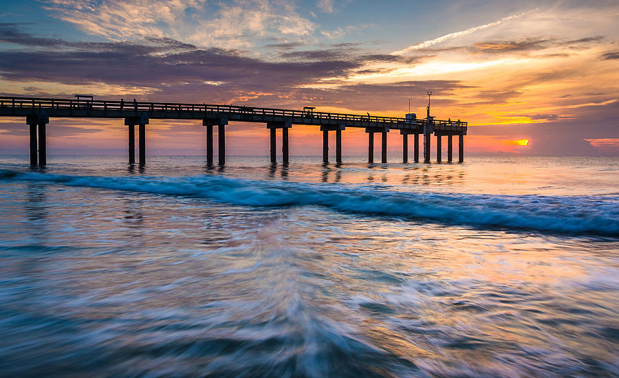 Atlantic Ocean And Fishing Pier Photograph By Tamera Mcpherson - Fine 