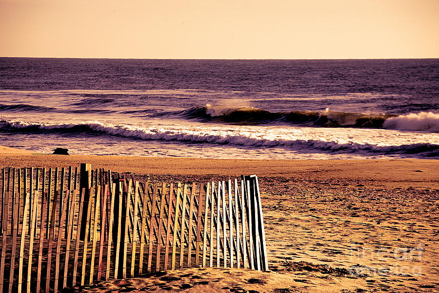 Atlantic Ocean Beach Asbury Park New Jersey Fence  Photograph by Chuck Kuhn