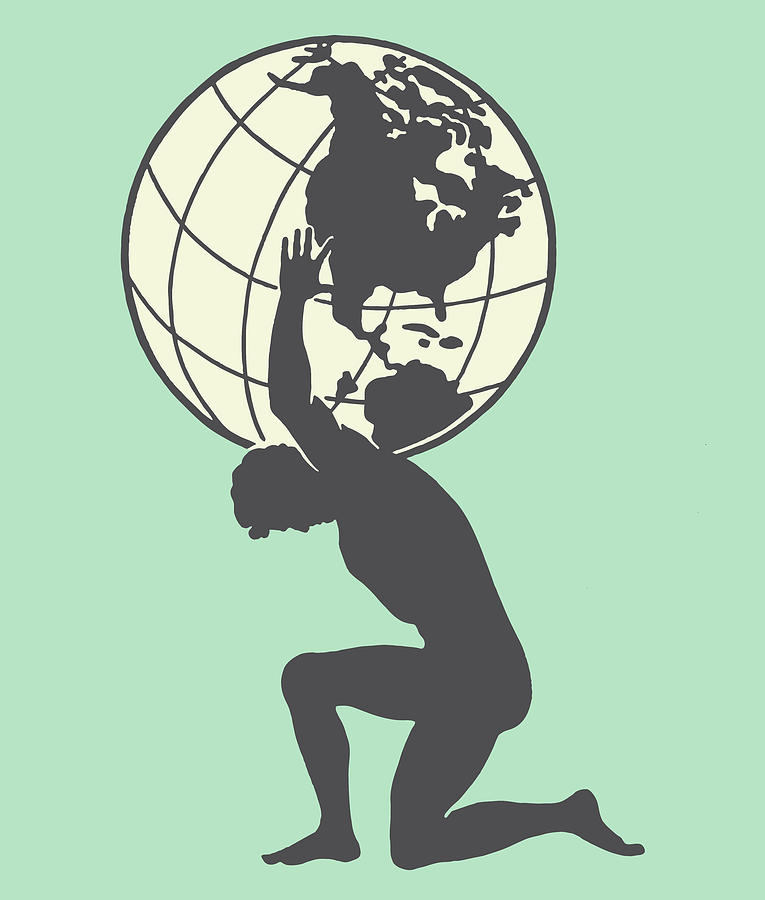atlas holding up the world drawing