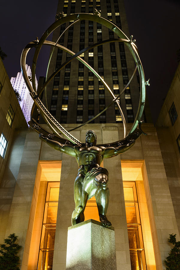 Atlas Sculpture, Midtown, Nyc Digital Art by Claudio Cassaro