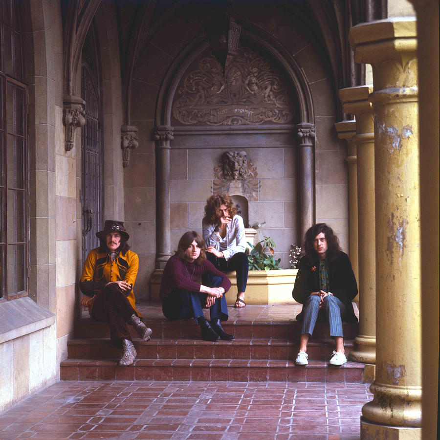 British Photograph - Atmospheric Portrait Of Led Zeppelin At Chateau Marmontii by Jay Thompson