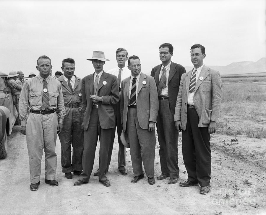 Atomic Bomb Scientists At Test Site Photograph by Bettmann