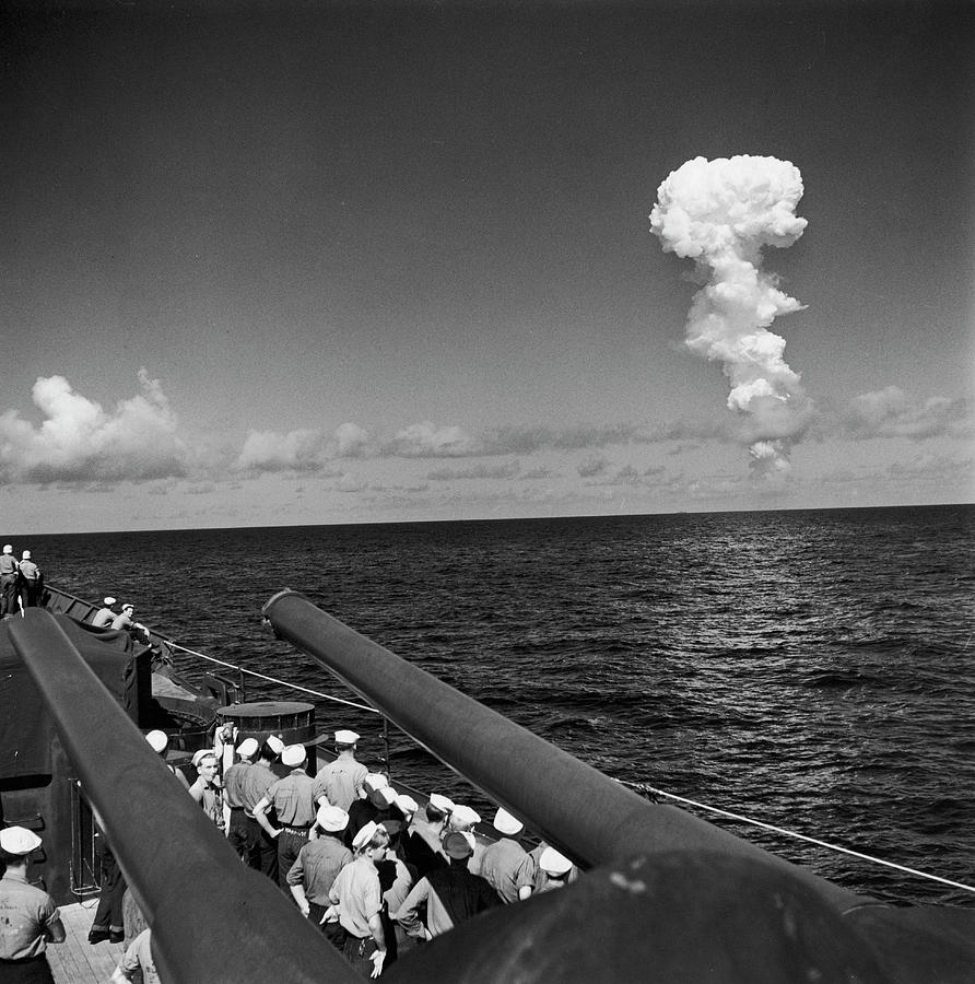 Black And White Photograph - Atomic Energy Bomb Explosions by Bob Landry