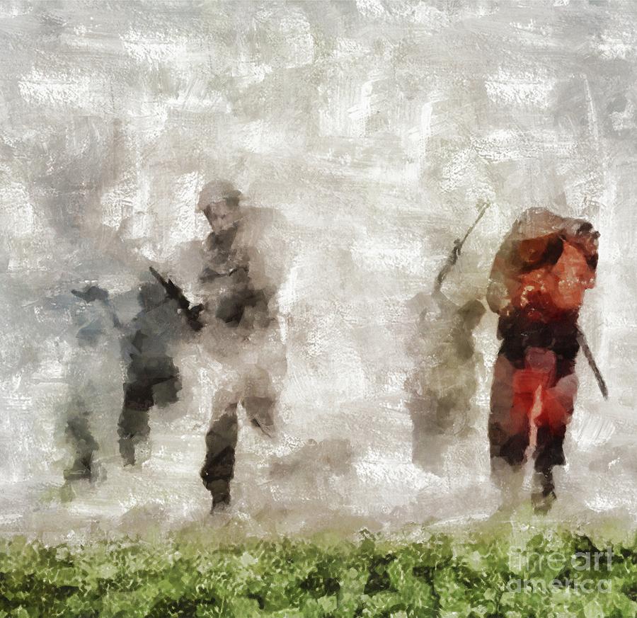 Attack, World War Two Painting by Esoterica Art Agency