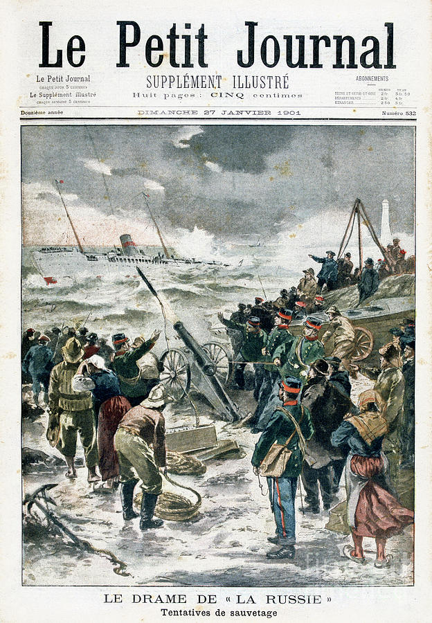 Attempts At Rescue, 1901 Drawing by Print Collector