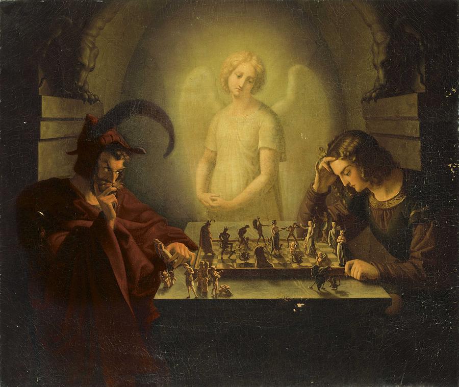 Abstract Painting - Attributed to Moritz Retzsch  Dresden 1779-1857 Radebeul The game of life by Celestial Images