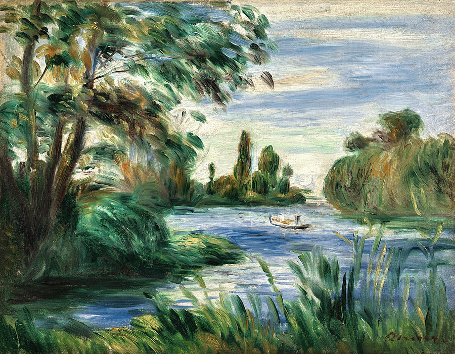 Au Bord de la Riviere. La Seine Painting by Pierre-Auguste Renoir