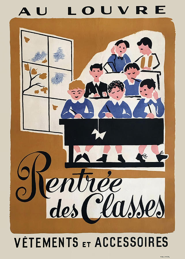 Au Louvre 1935 Poster Digital Art by Carlos V