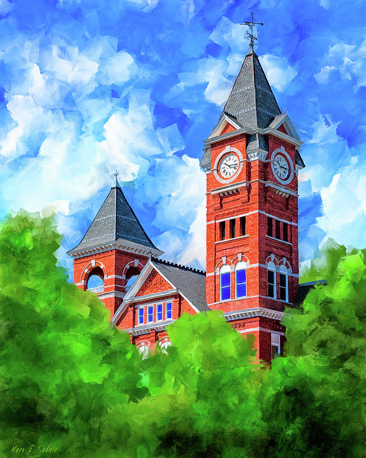 Memories of Auburn - Samford Hall Mixed Media by Mark Tisdale