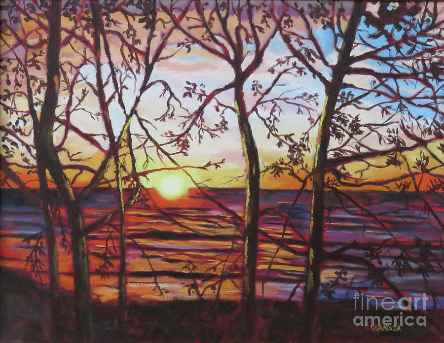 Auburn Sunset Painting by Vanajas Fine-Art