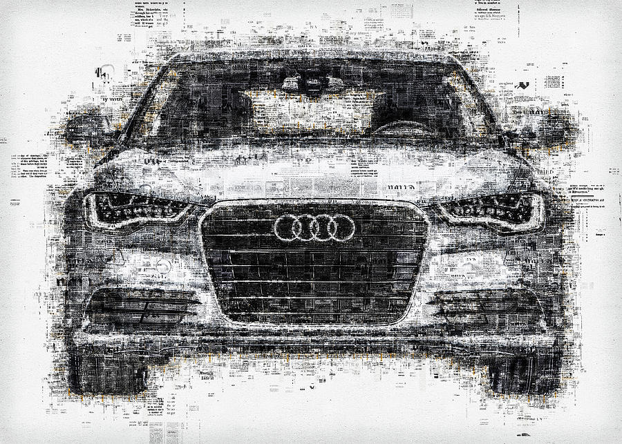 Audi A6 newspaper effect Digital Art by Zdenek Moravek | Fine Art America