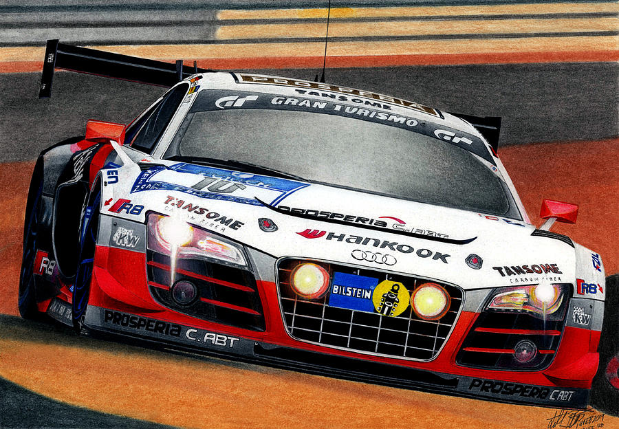 Transportation Mixed Media - Audi R8 GT3 by Lyle Brown